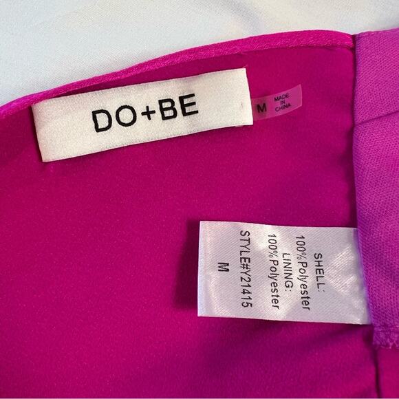 DO+BE Women's Medium Hot Pink Barbiecore Crop Halter Top Ties Around Back Shirt - Picture 4 of 7